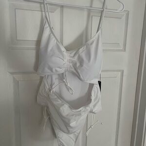 White Cutout One-Piece Swimsuit